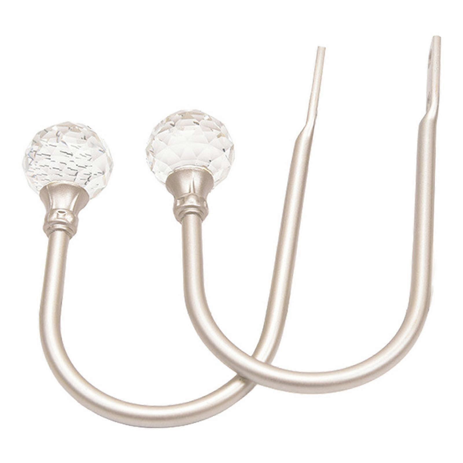 2Pcs Curtain Hooks Easy to Install Rust-Proof Wear-resistant Wall Mounted U Shaped Fixed Curtains Anti-oxidation Metal Decorative Curtain ROG