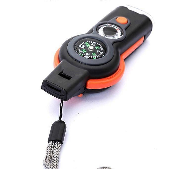 Multifunctional Whistle Outdoor Mountaineering Seven-in-one Compass Whistle Field Survival Tool Portable Magnifier