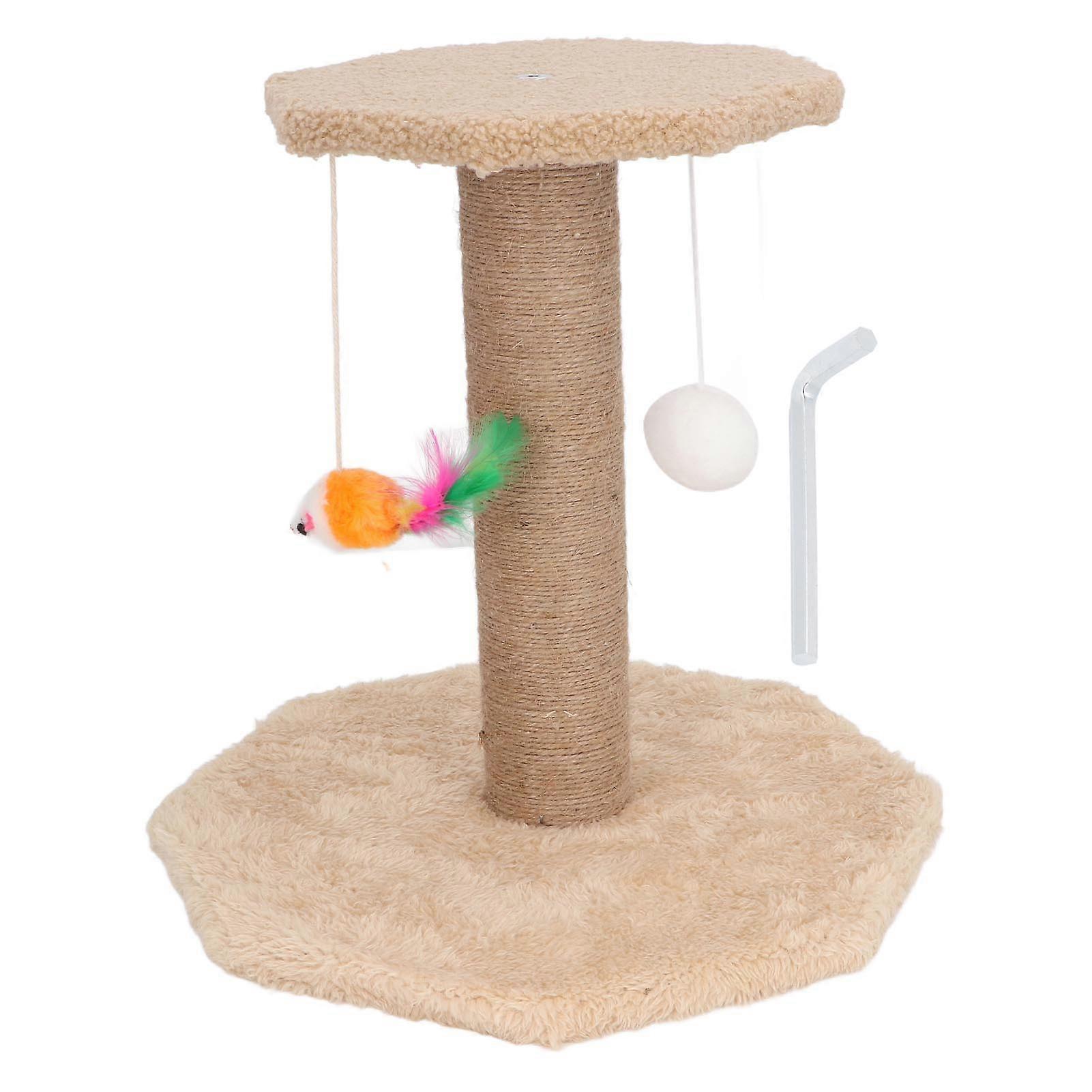 Cat Scratching Post Claw Grinding Interactive Kitten Climbing Scratcher with Toy for Indoor