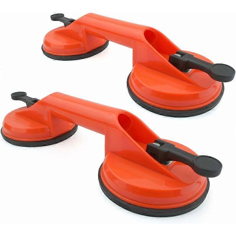 Suction cup handle, suction cup lifting capacity of 60kg, double window glass suction cup with 2 Orange suction cups