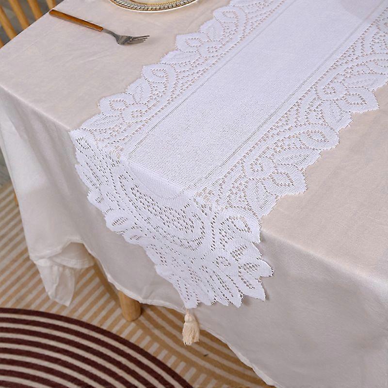 White Table Runner, Woven Table Runner, Vintage Table Decoration, Rectangular Christmas Fabric Table Runner, for Wedding Table Decoration, Baptism, C