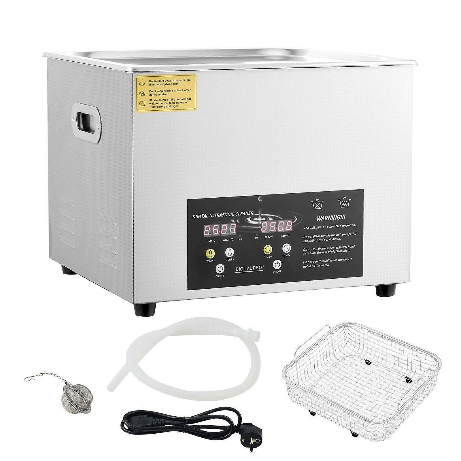 15L升级超声波清洗机（600W加热器，360W超声波）专业数字实验室超声波零件清洗机，带加热器定时器