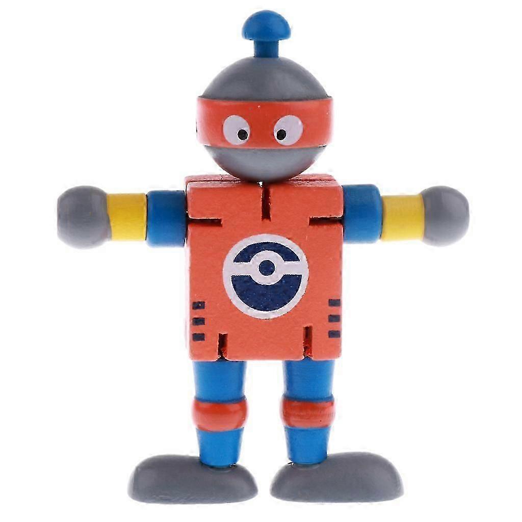 Wooden Puppets Robots Action Figure Toys Flexible Joints Poseable Developmental