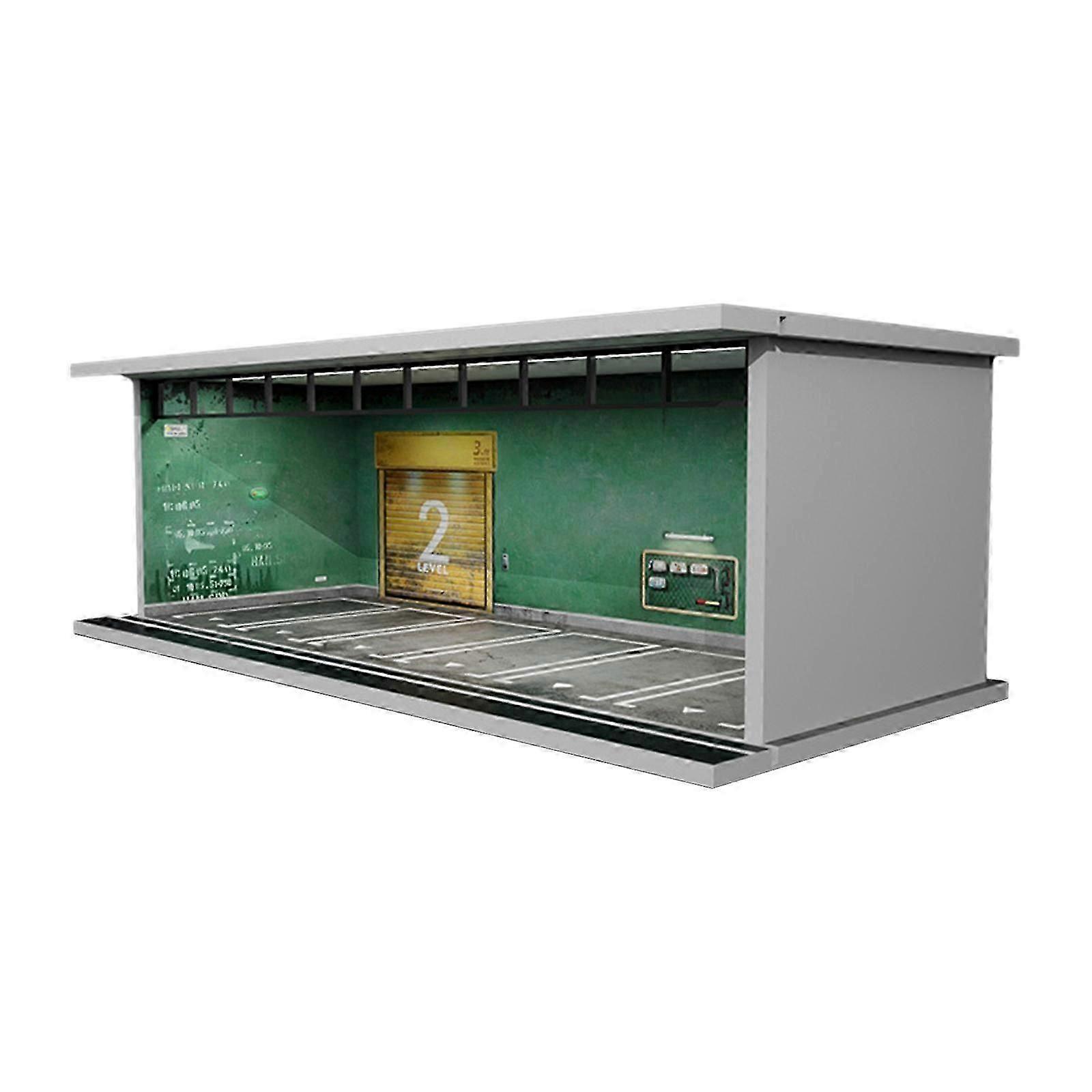 1/64 Scale Diecast Model Car Case with LED Light Simulation Garage Display
