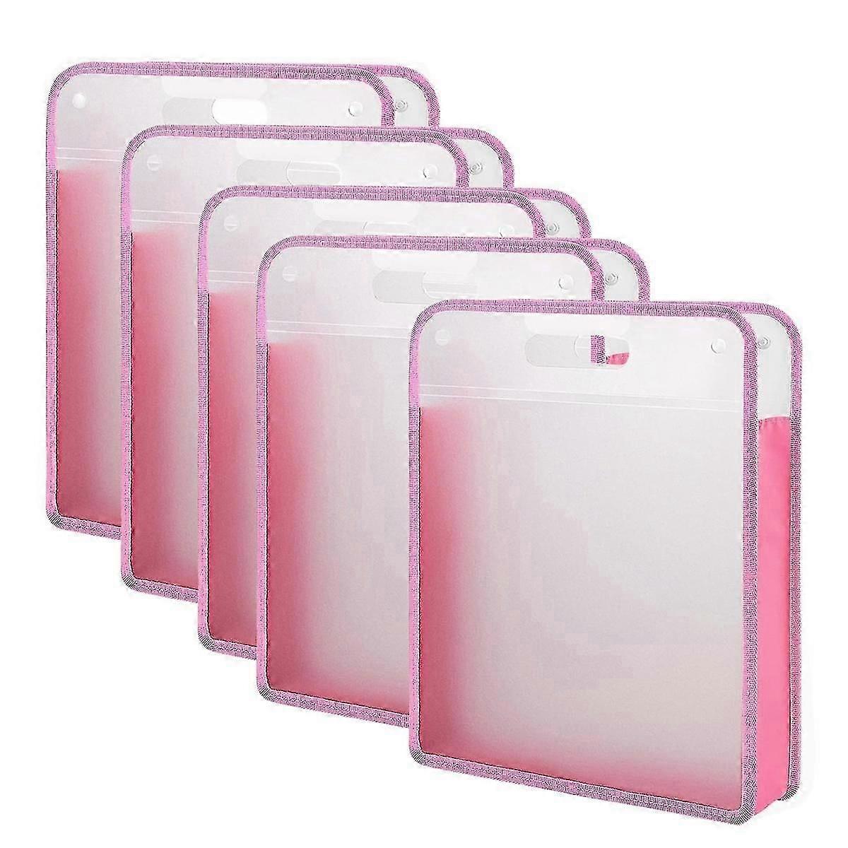 5 Pack Scrapbook Paper Organizer, Pink Expanding Paper , Portable Scrapbook Paper Storage with Butt