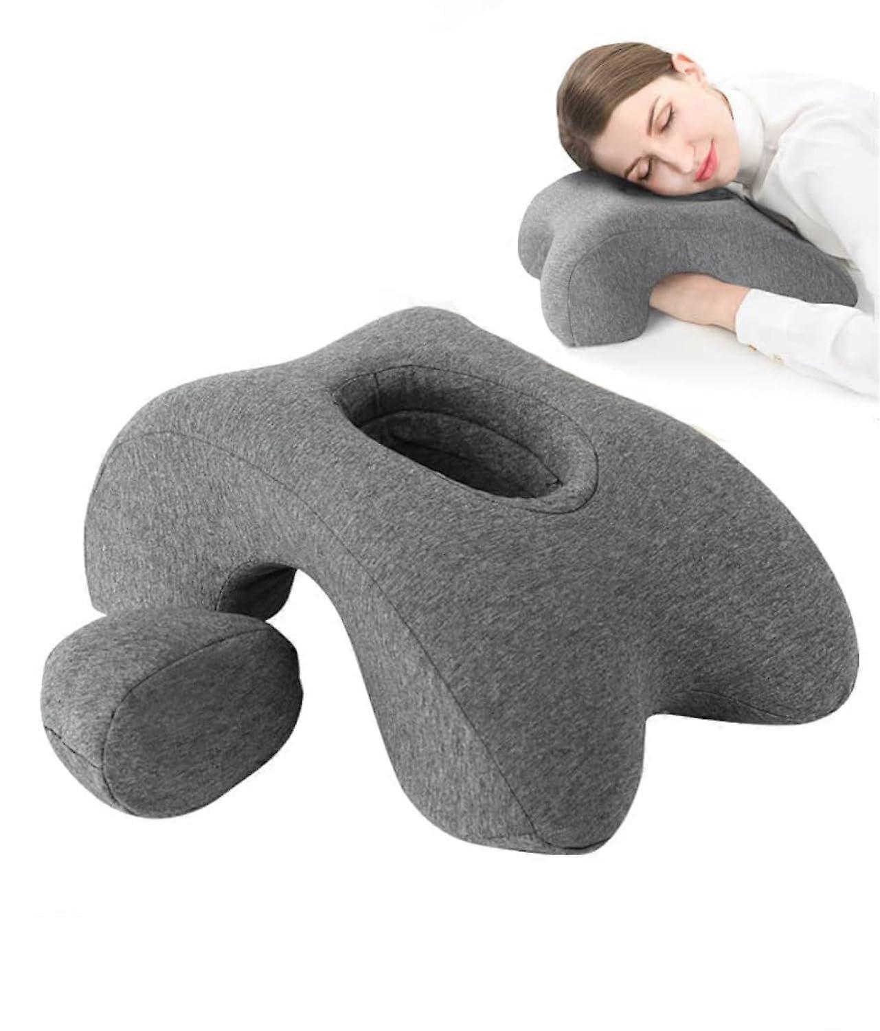 Desk Pillow for Napping, Travel Neck Pillow Memory Foam Wedge for Sleeping, Slow Rebound Back Pillow