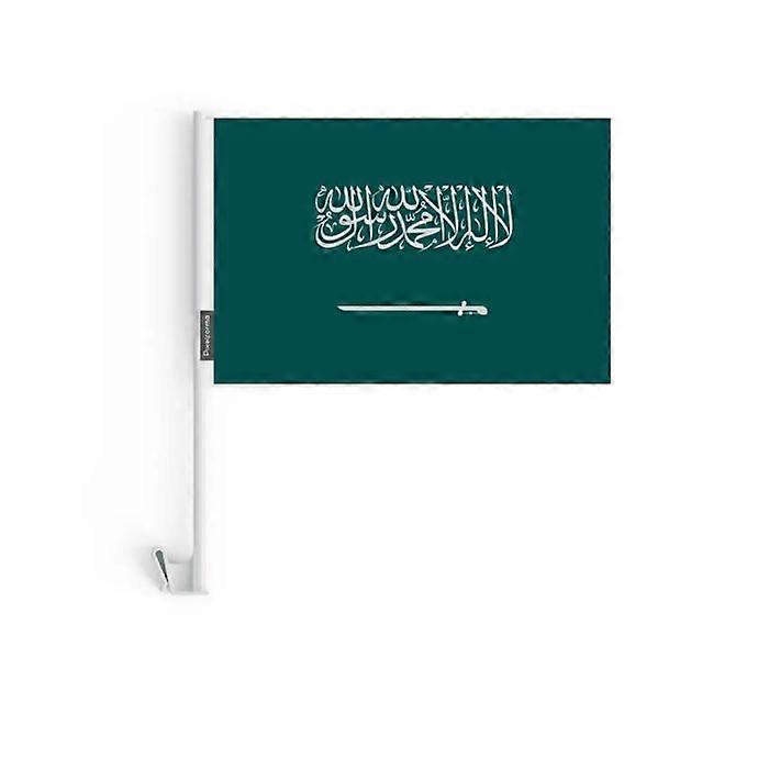 Saudi Arabia Car Flag – 14 x 21 cm – Polyester Fabric – Window Attachment – 10 pieces