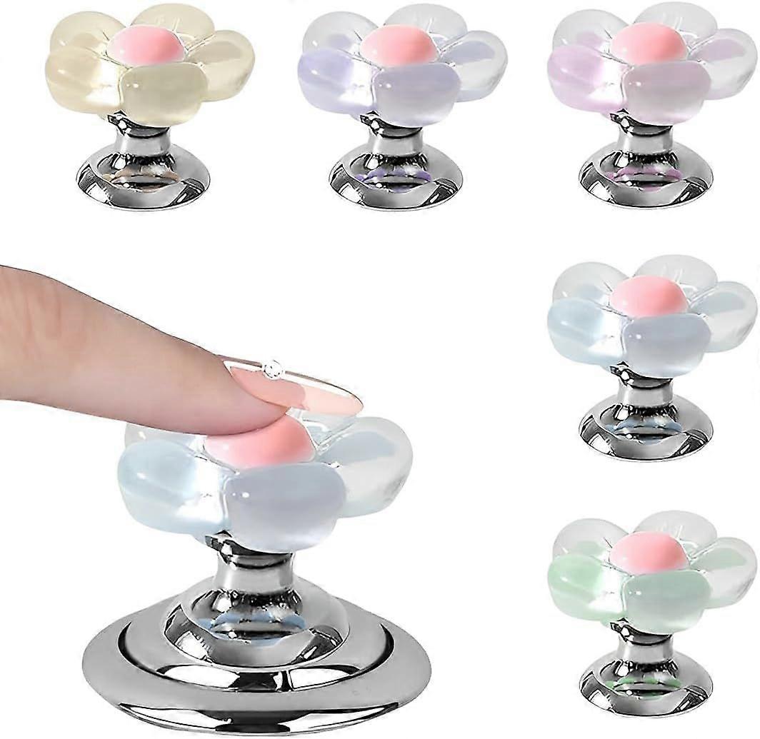 5 Pcs Flower Toilet Buttons Creative Toilet Tank Push Buttons Practical Toilet Lid Push Button Cute Toilet Accessory