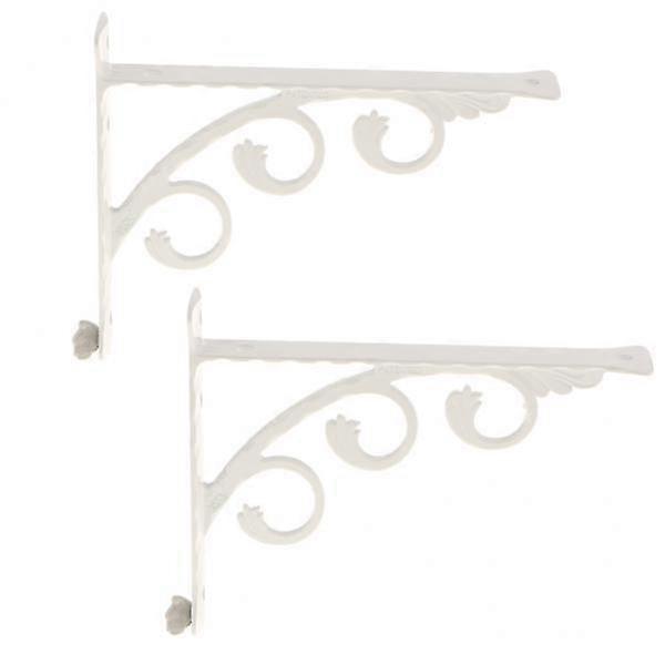 2x 2Pcs European Wall Mounted Shaped Shelf Bracket Support