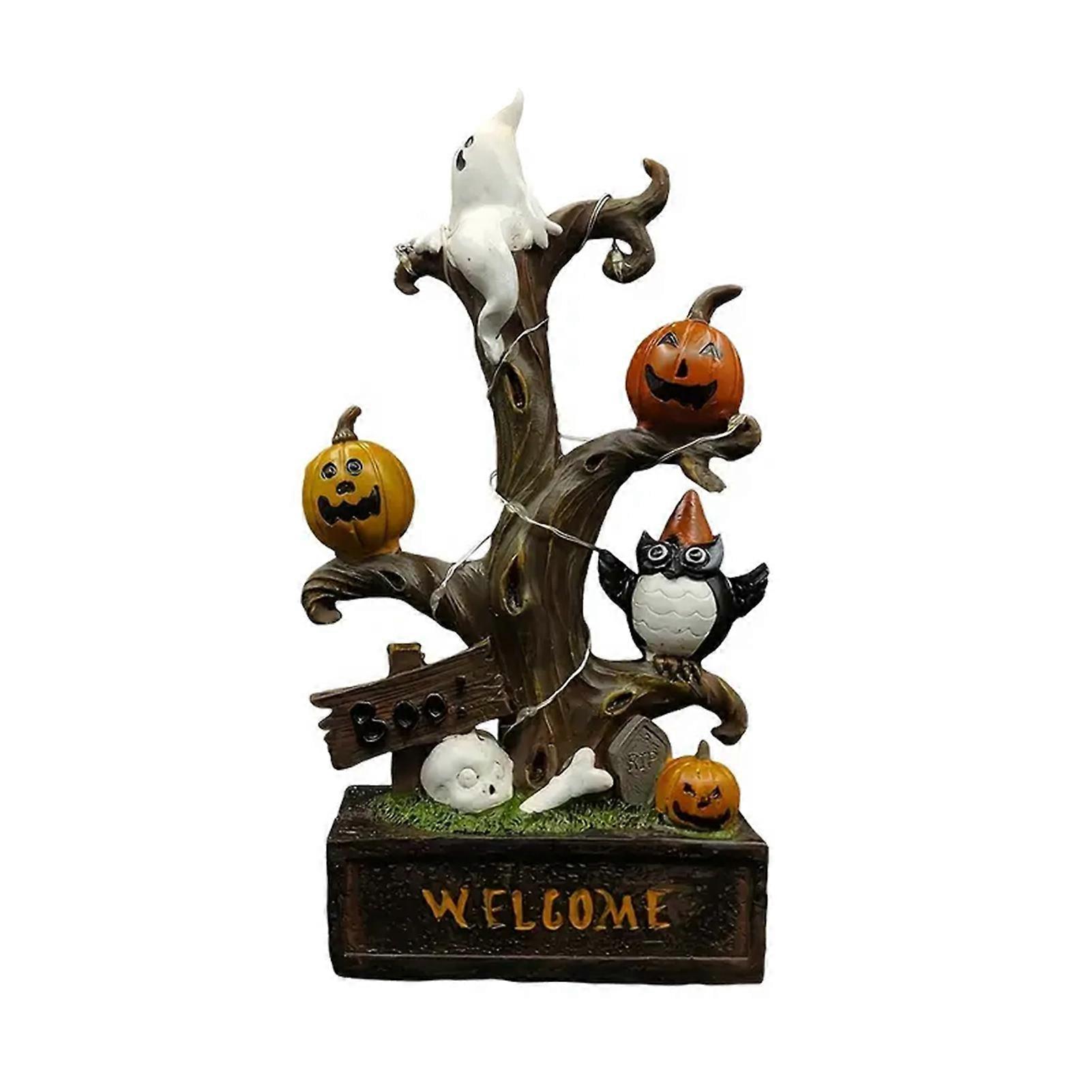 Halloween Spooky Pumpkin Tree Lights Ornaments Delicate Halloween Table Tree
