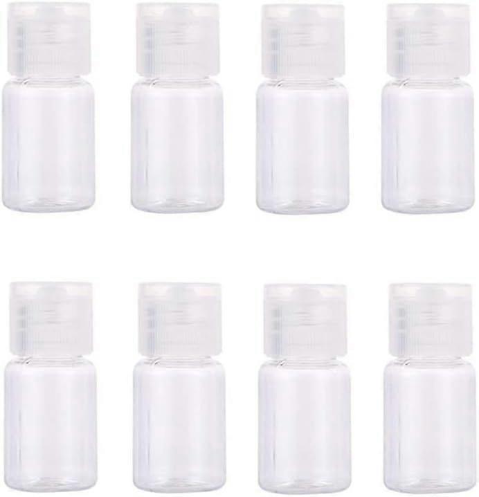 24 Pack 5ML Clear Plastic Empty Travel Bottles with Flip Cap for Toiletries Cosmetic Samples for Shampoo Lotion Essential Oil