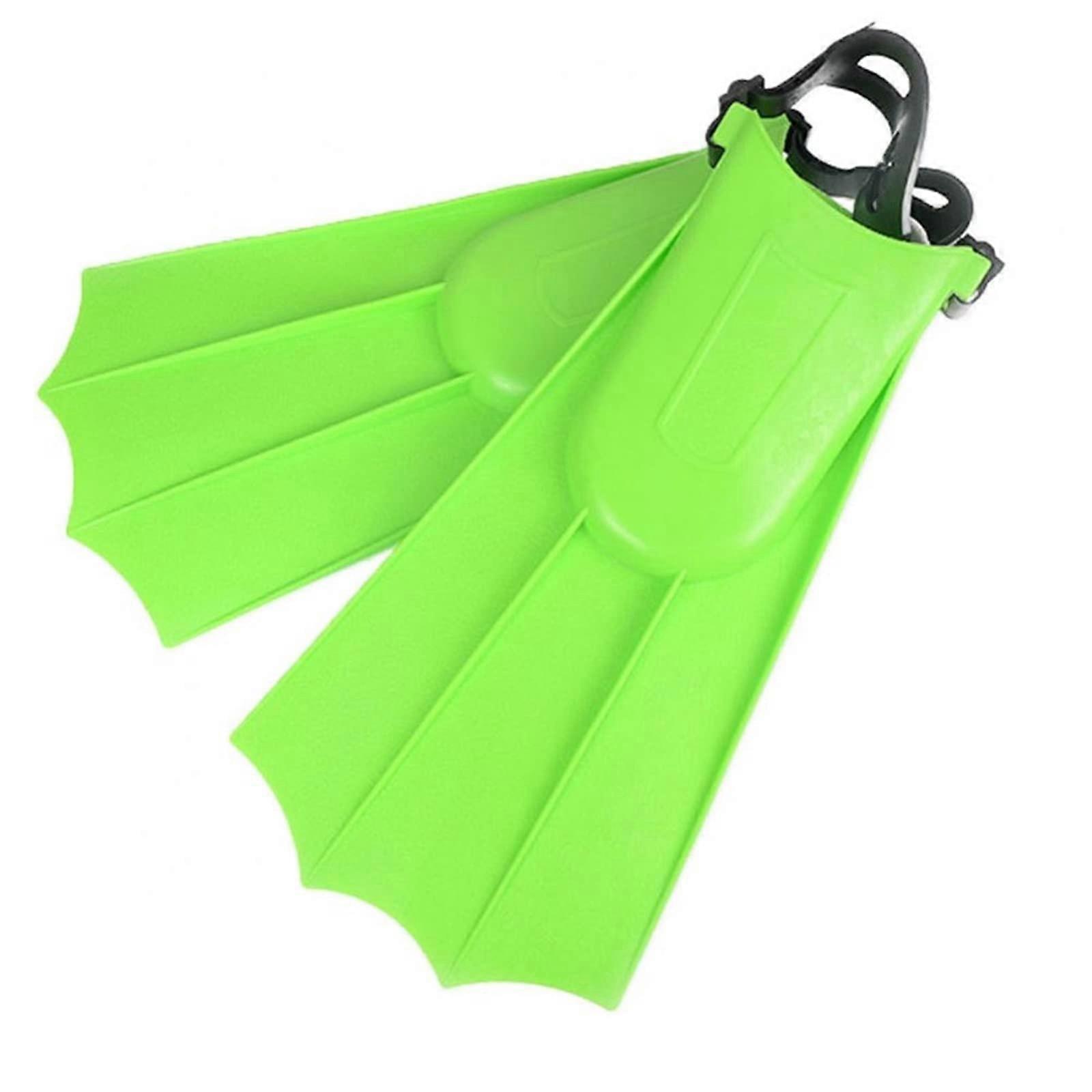 Flossen Adult Snorkeling Diving Swim Short F Flippers with Adjustable Heel(Green) Green