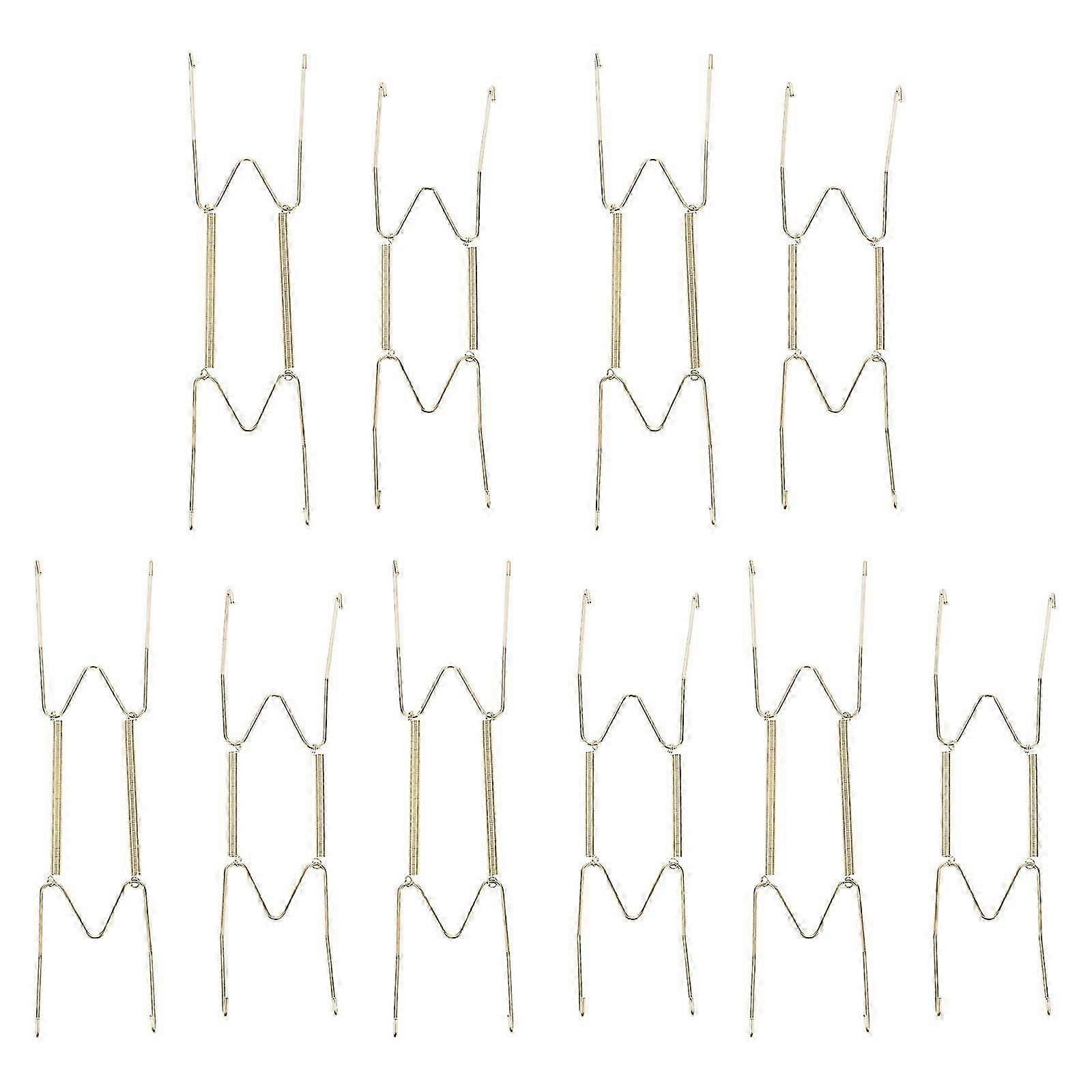 10pcs Wire Plate Hanger Plate Spring Hook Wall Plate Hanger for Decorative Plate