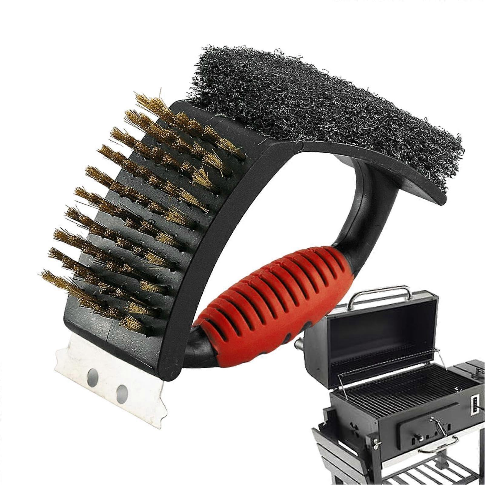 Grill Cleaning Brush With Ergonomic Handle, Compact Size, Multifunctional Scraper Ref 8656