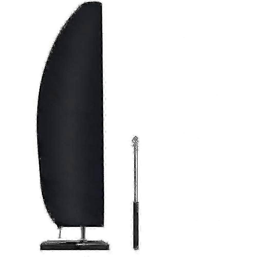 غطاء مظلة مقاوم للماء، مقاوم للرياح، مقاوم للرياح، قماش أكسفورد المقاوم للصدع للخدمة الشاقة مع سحاب - أسود (265 × 40/70 / 50 سم)