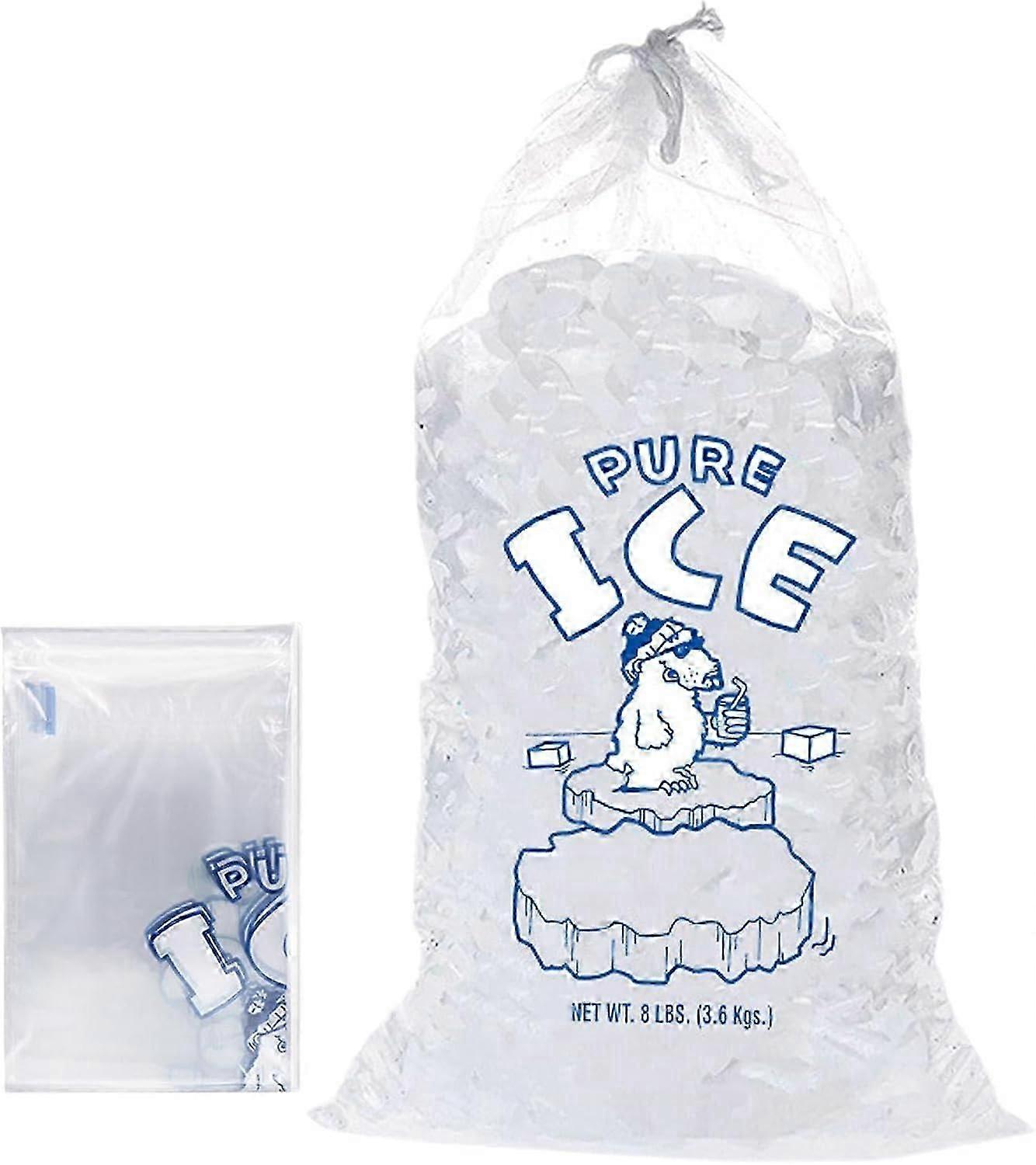 أكياس الثلج الضيقة | حزم الثلج برباط | أكياس ثلج برباط | أكياس ثلج مع Drawstri 20 قطعة