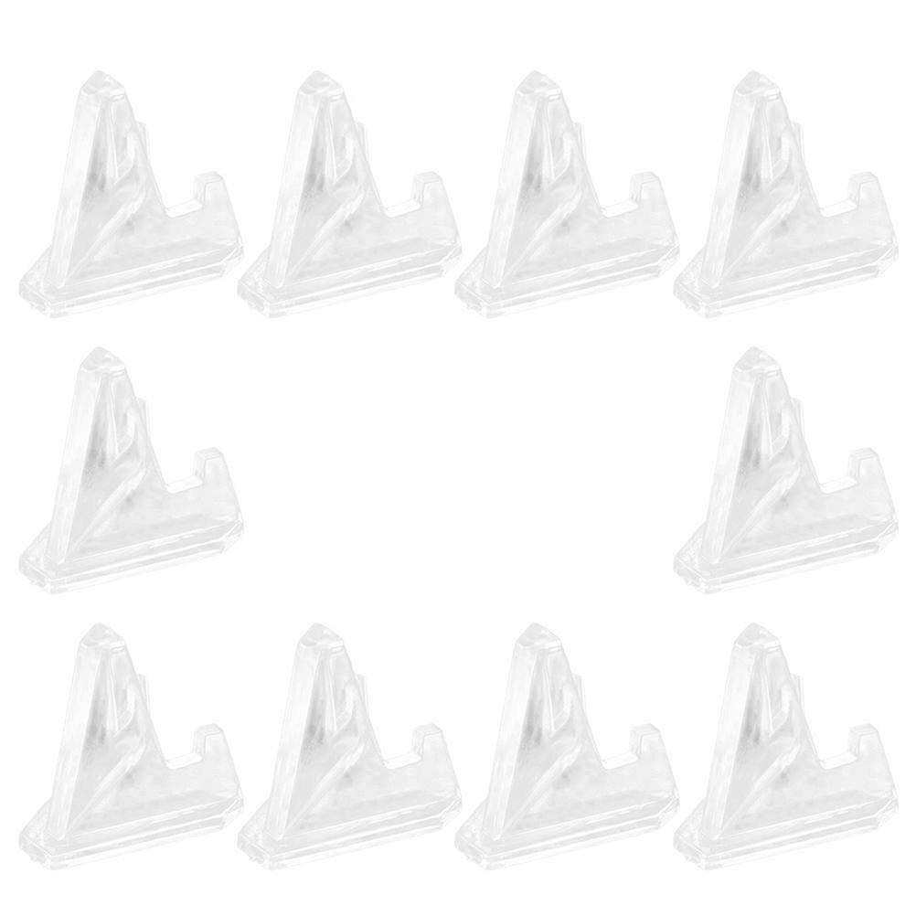 10pcs Clear Acrylic Coin Stands Badge Display Rack Easel Holder Clear Stand Set