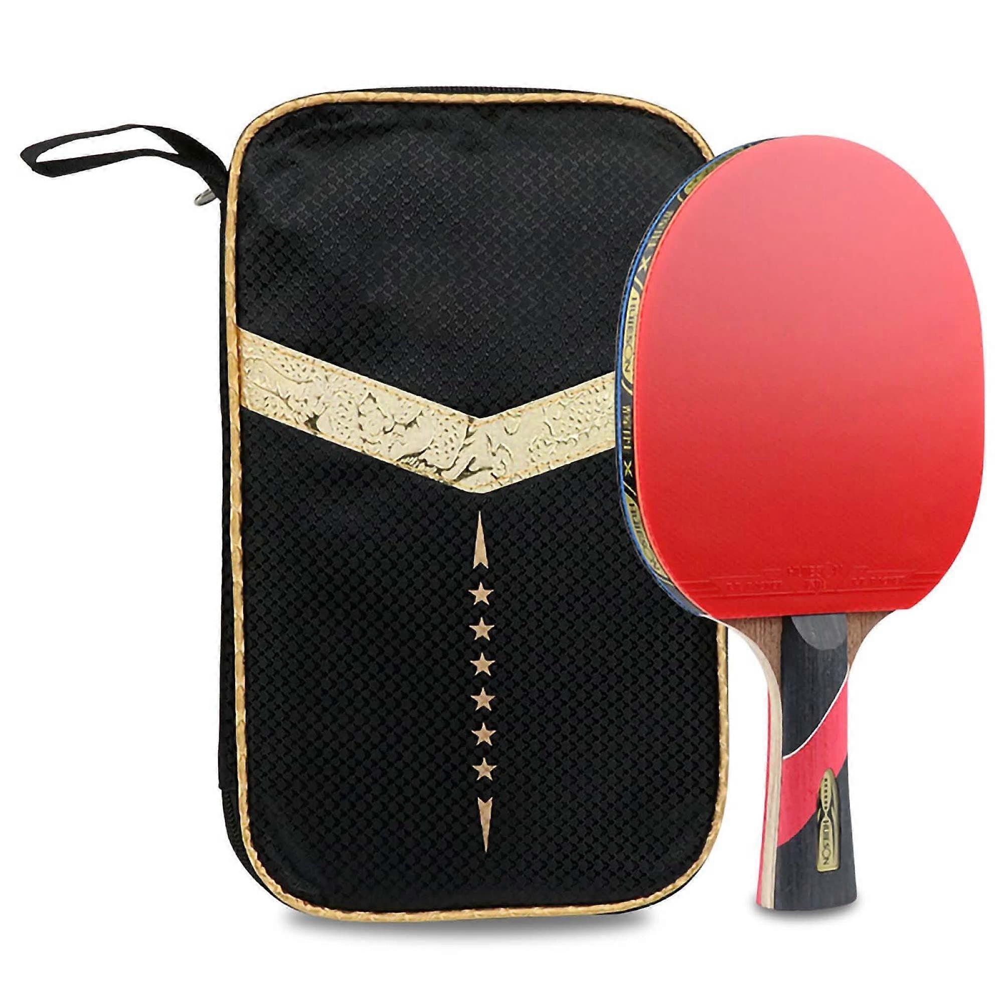 table tennis racket, professional training, Arc Circle Fast Attack table tennis racket with storage bag, suitable for sports clubs/6 stars/long handle