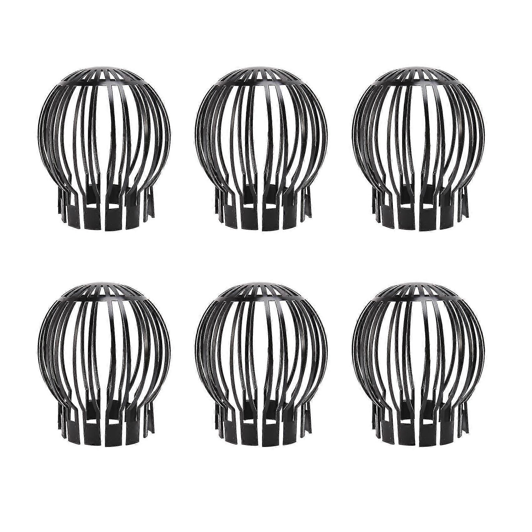 6-Pack Gutter Guard Downspout Filters, Anti-Clogging Leaf Debris Strainer for Roof Moss & Branches
