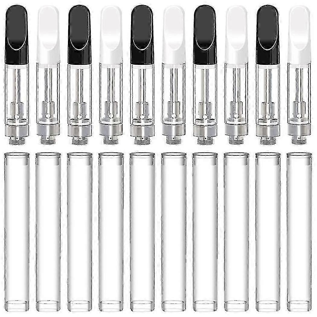 10 Pcs 1.0mL Glass Ceramic Empty Cartridges - Easy-Fill Refillable Storage