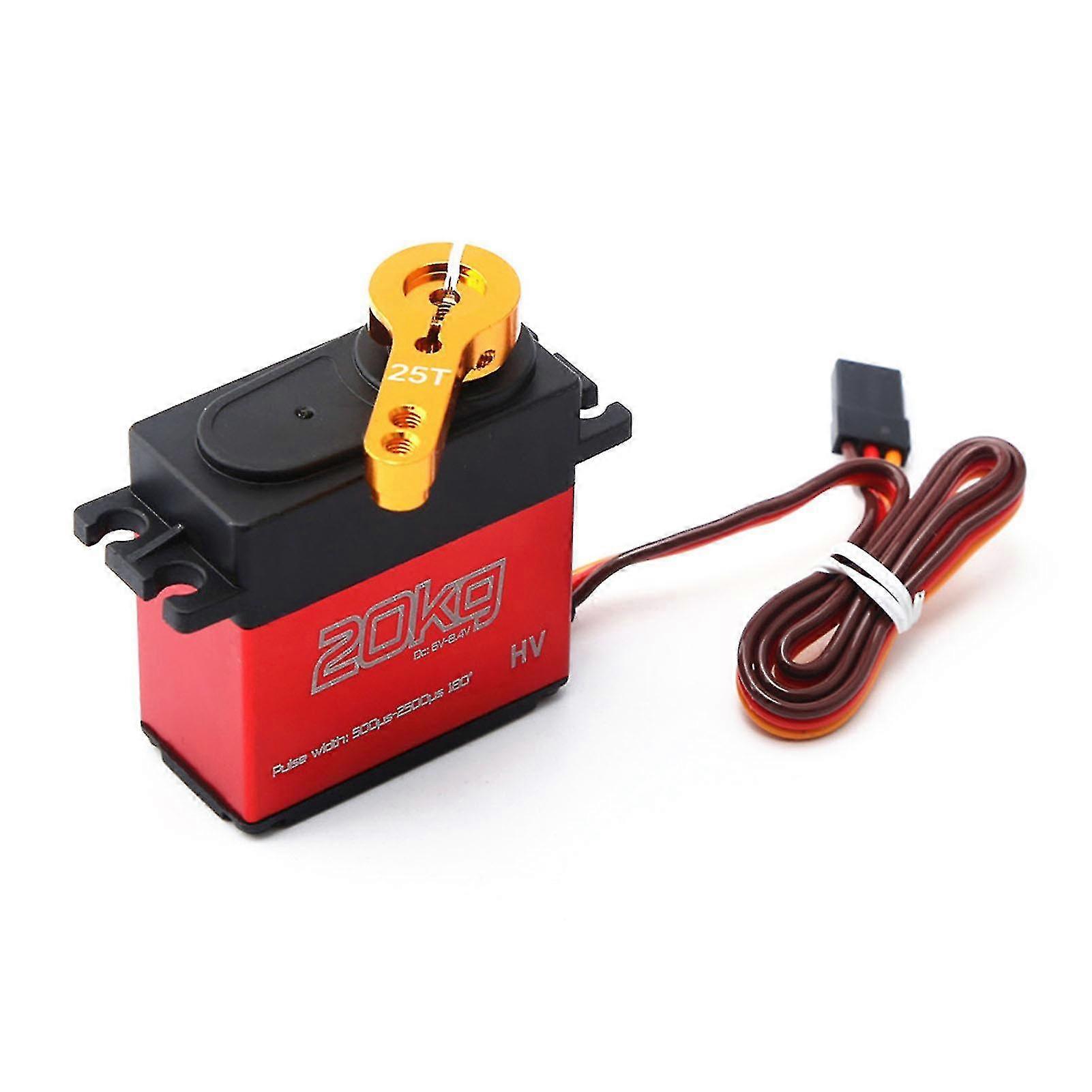 Korkean vääntömomentin 20 kg:n vedenpitävä metallivaihteiston digitaalinen servo 1/10 1/8 RC-ajoneuvoille ja veneille