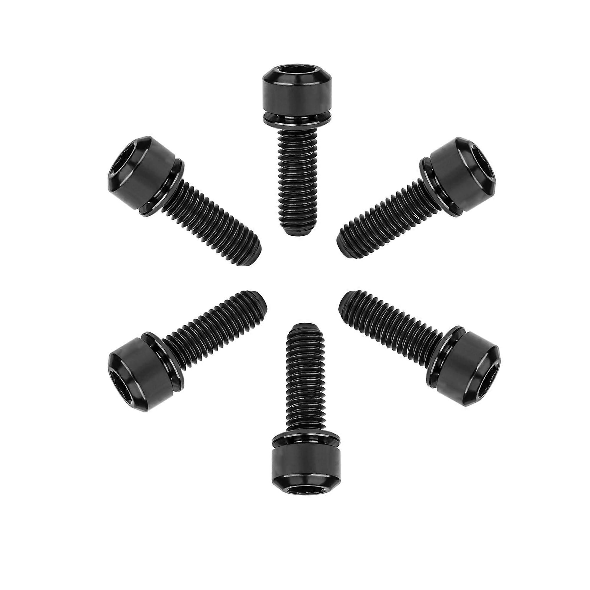 Titanium Screw M5x16/18/20mm Hex Socket Cap Screw with Ti Washer for Bicycle Stem 6pcs black M5x18mm