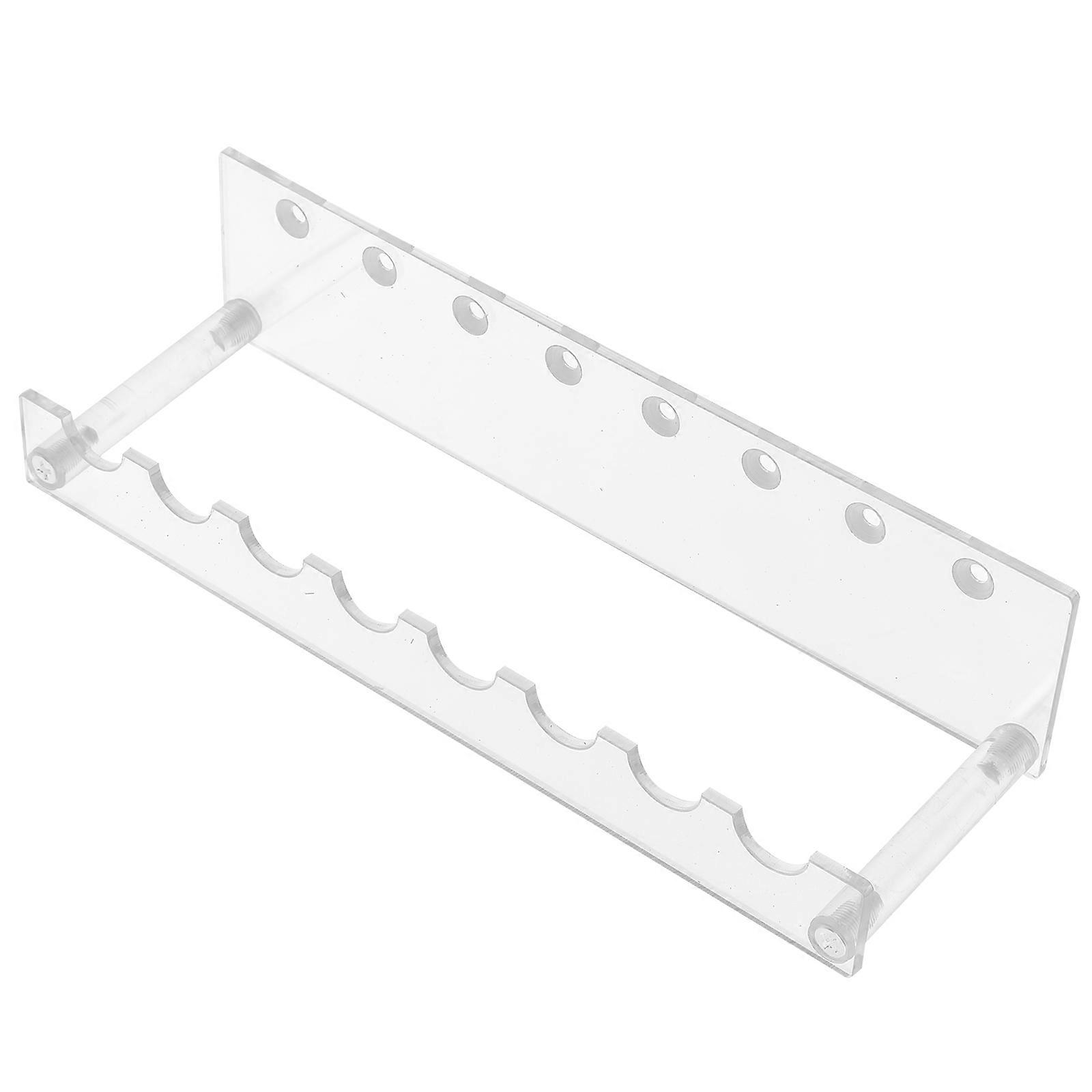 Sturdy Transparent Acrylic Pen Display Rack Organizer for Office Desk – Compact Stationery Holder for Neat Workbench Storage