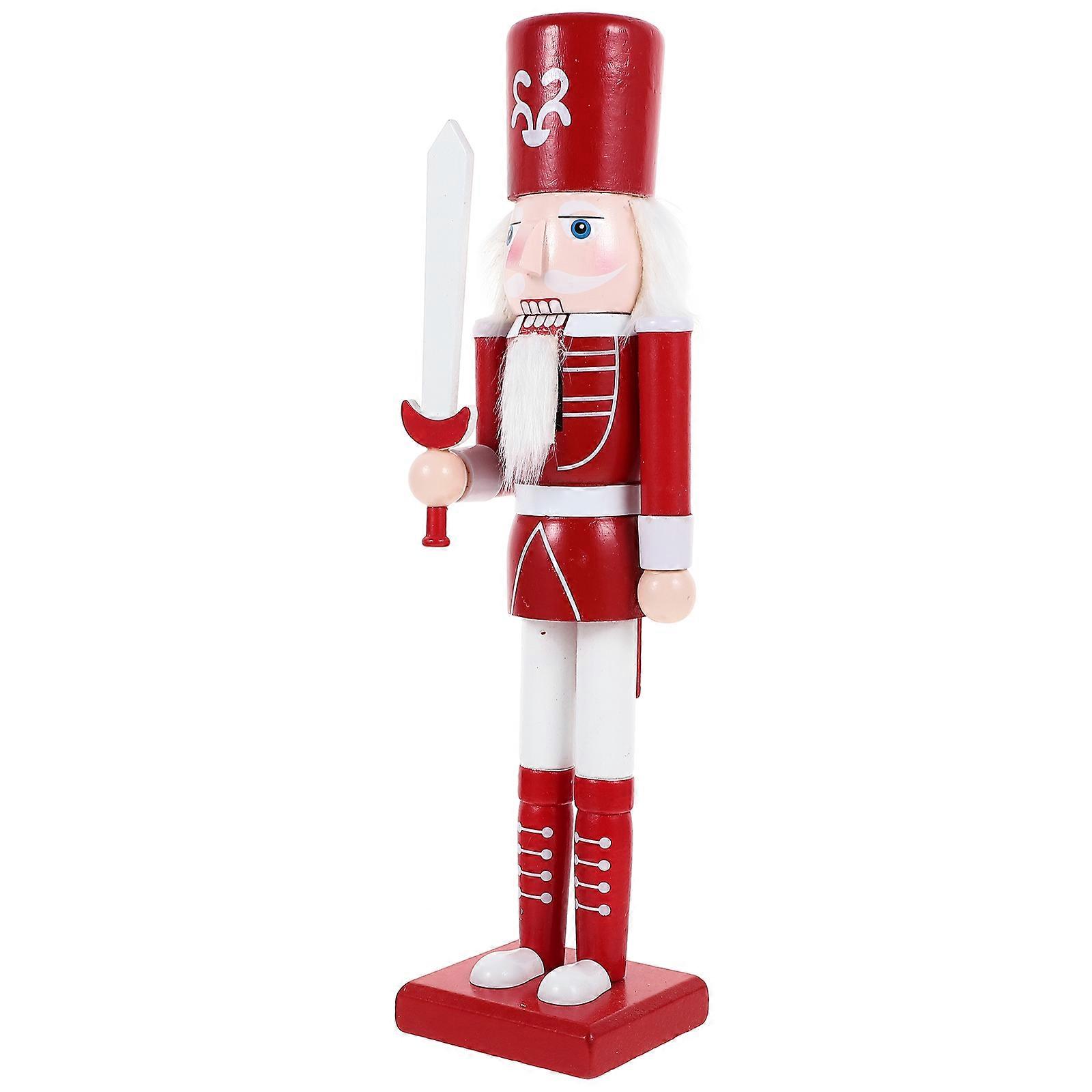 Christmas Woodcraft Nutcracker, Realistic Statue for Party Elegance