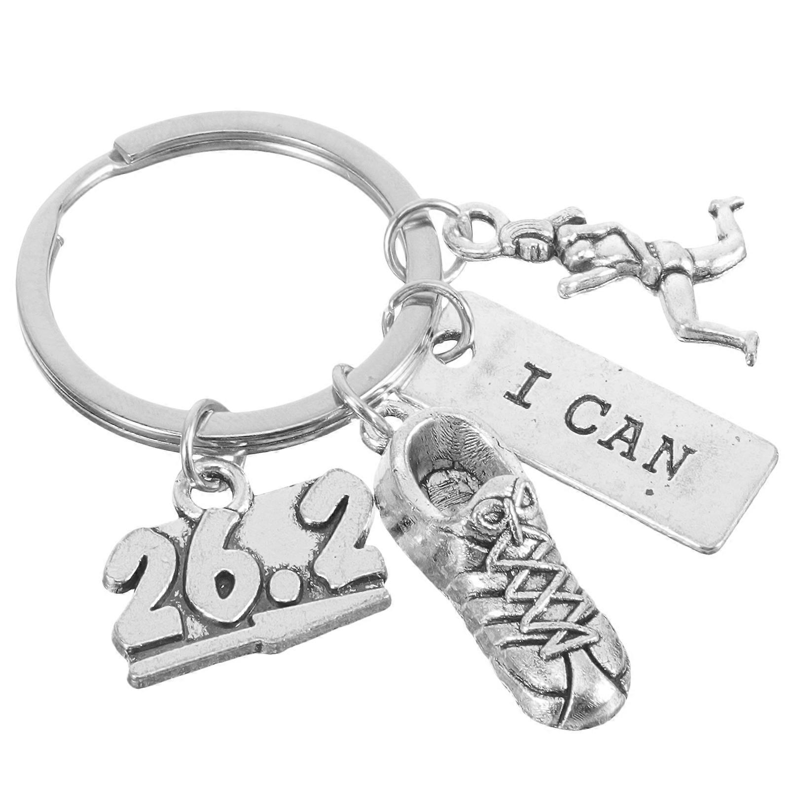 Pendant Keyring Marathon Enthusiasts Bag Decoration Silver Running Design 1Set