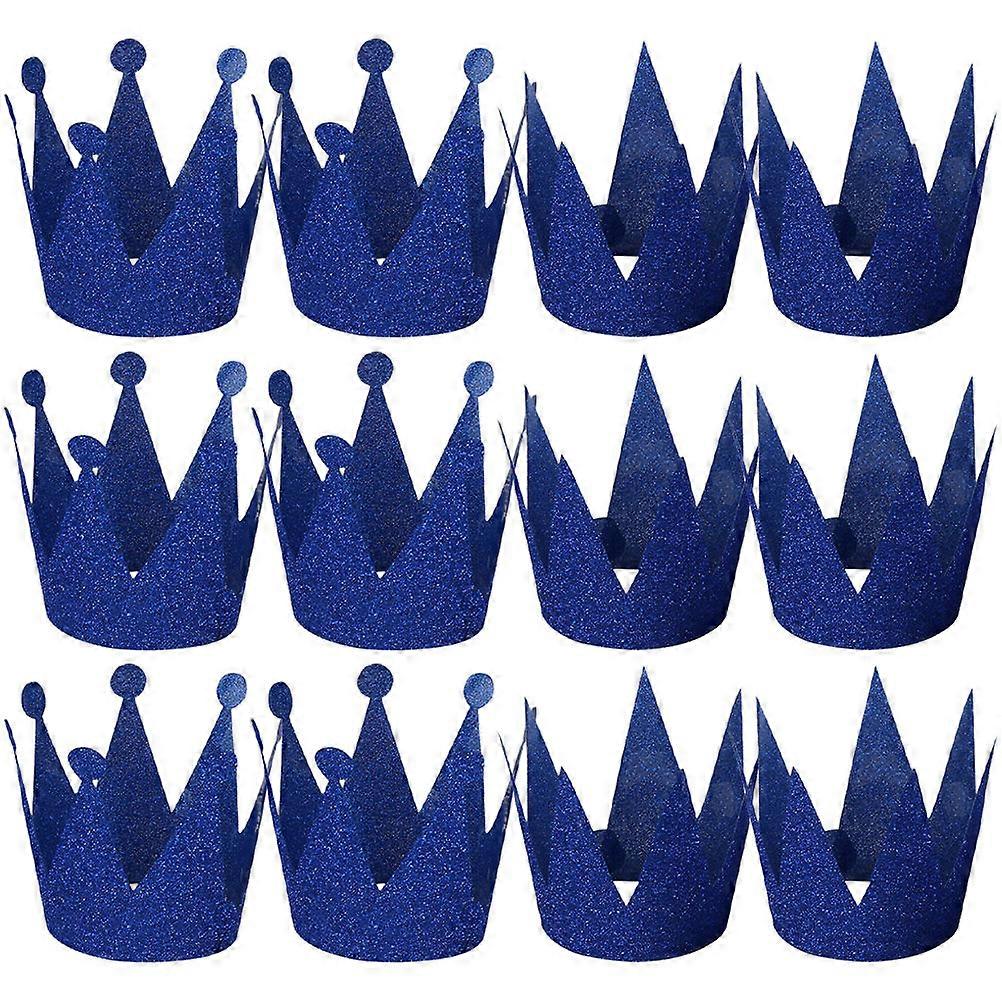 a polished product description based on your input:
**12pcs Glitter Crown Birthday Hats – Adorable PVC Double Sided Design for Party Decorations,