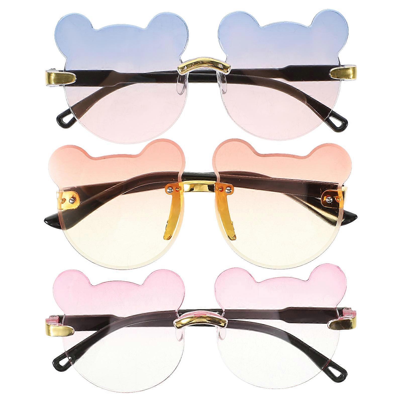 Childrens Sunglasses Bear Shape Party Style Eyewear For Family Members 3Pcs