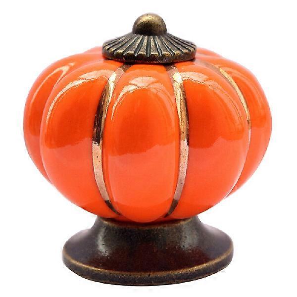 Novelty Design Kitchen Cupboard Drawer Knob Ceramic Orange 40mm Diameter 1Set