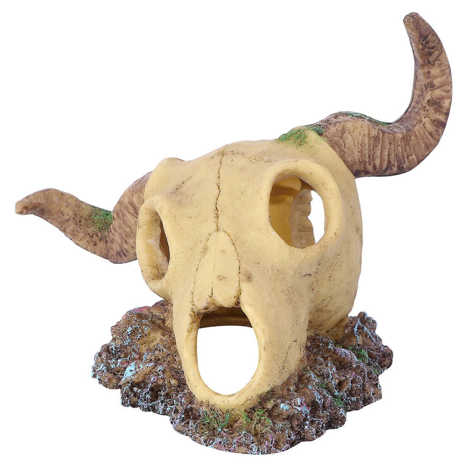 Fish Tank Decoration Simulation Sheep Skull Aquarium Landscape Decor Resin Realistic Design 1Pack