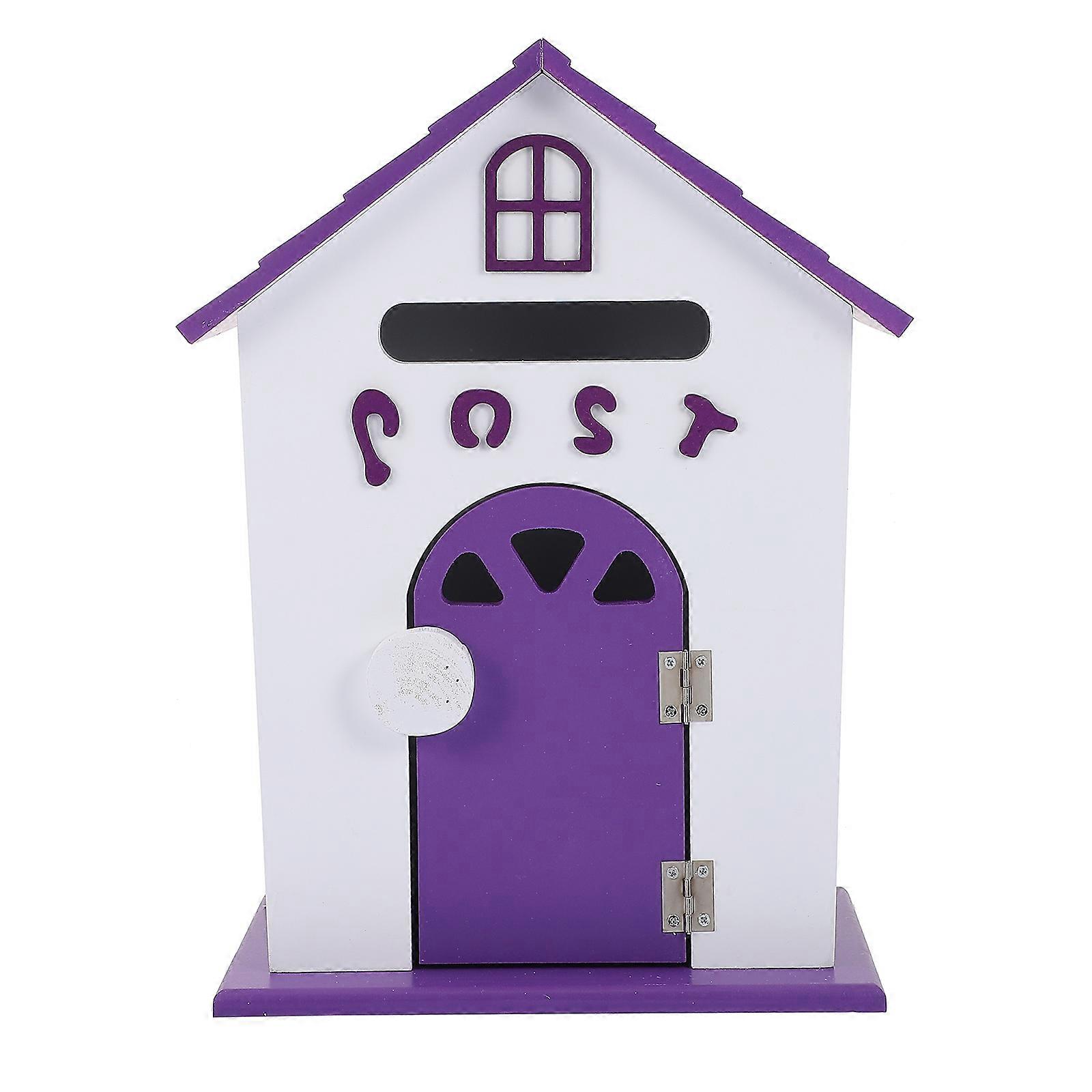 Purple Wall Mount Mailbox for Home Decoration Made of Synthetic Material 1Pc