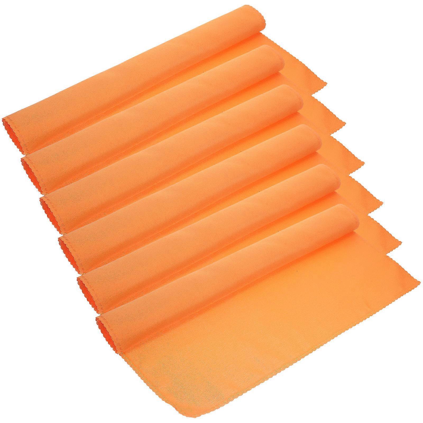 Reusable Napkins Cotton Dining Table Napkin For Family Parties Orange 48x48cm Absorbent 6Pcs