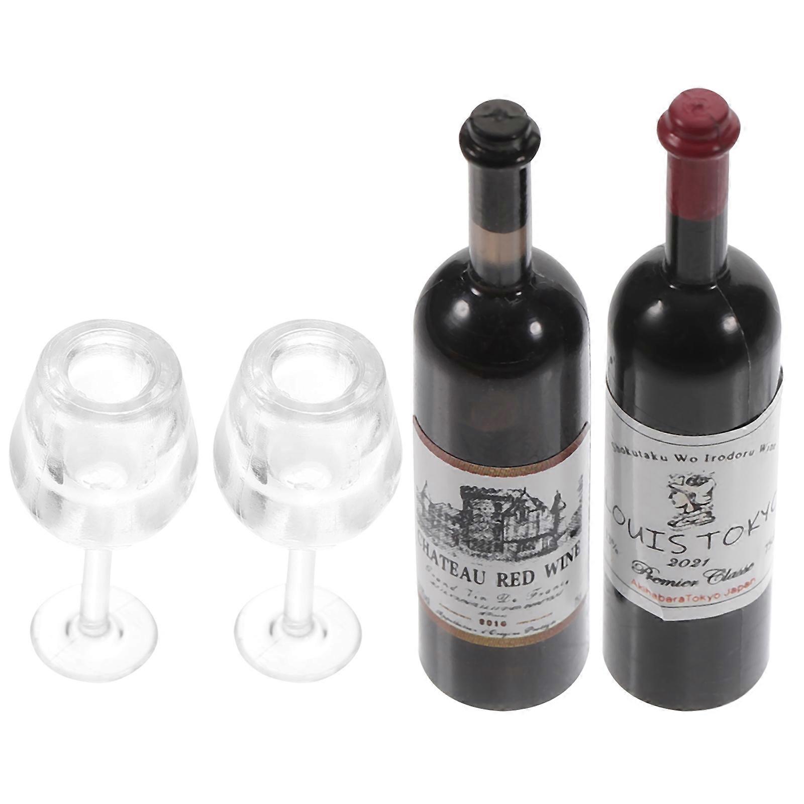 Miniature Cups Mini Wine Bottles Cups Miniature Dollhouse Cups Children Friends Assorted .5X3.5X2CM 1 Set