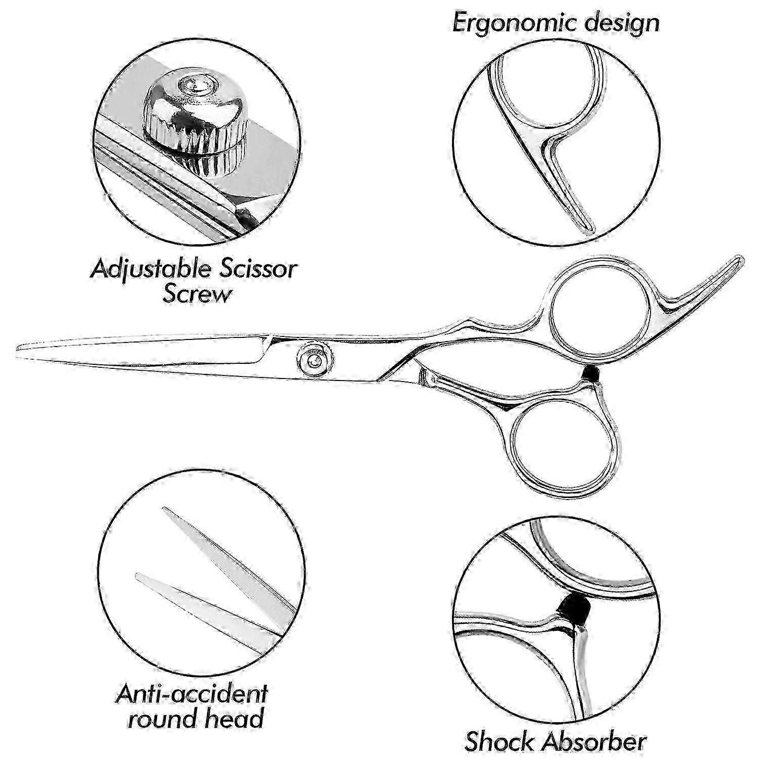 Tesoura de cabeleireiro, tesoura de cabeleireiro extra afiada de 6 polegadas, tesoura de barba com