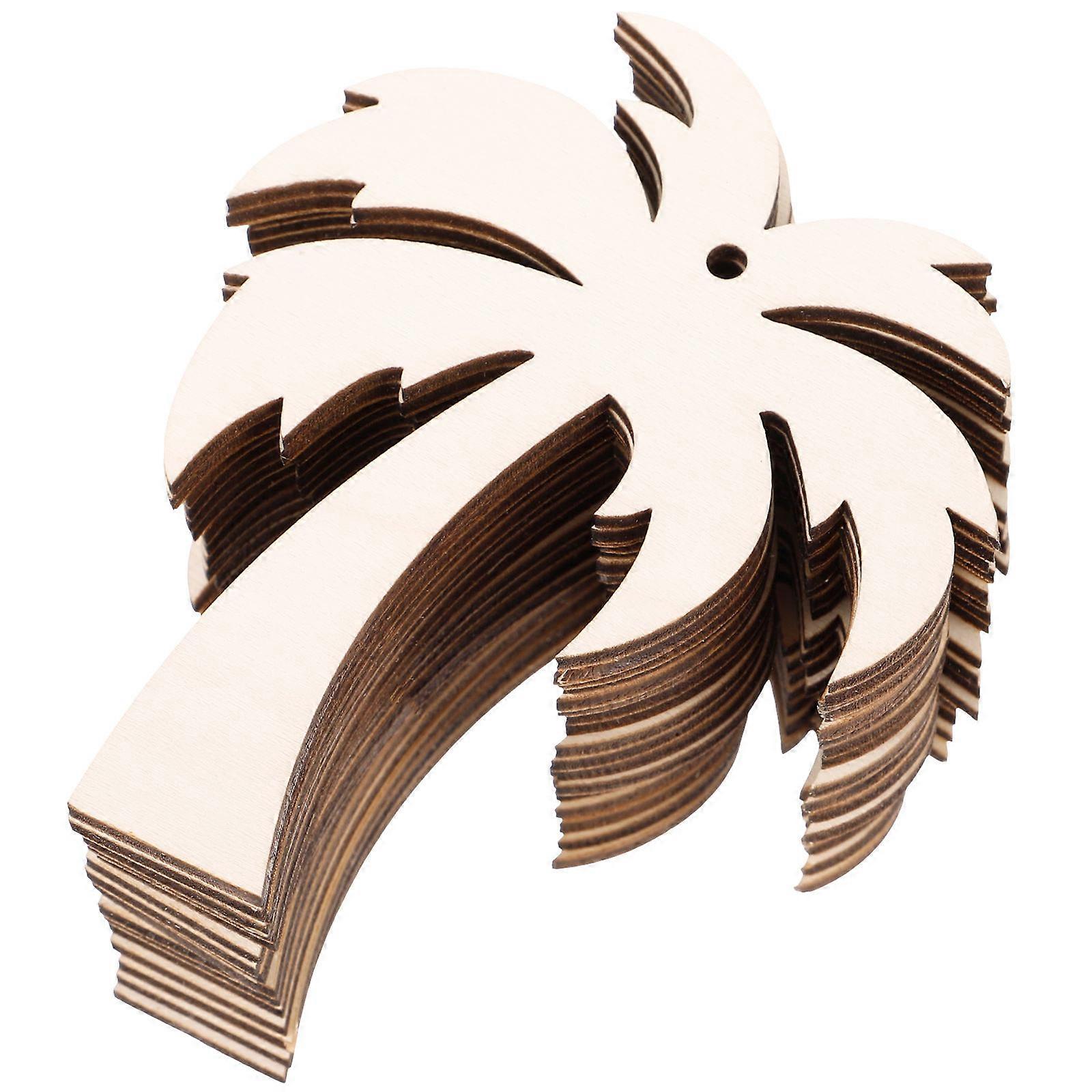 20pcs Unfinished Wooden Palm Tree Cutouts for DIY Crafts, Safe & Durable Decorative Embellishments for Parties, Home Decor, and Art Projects