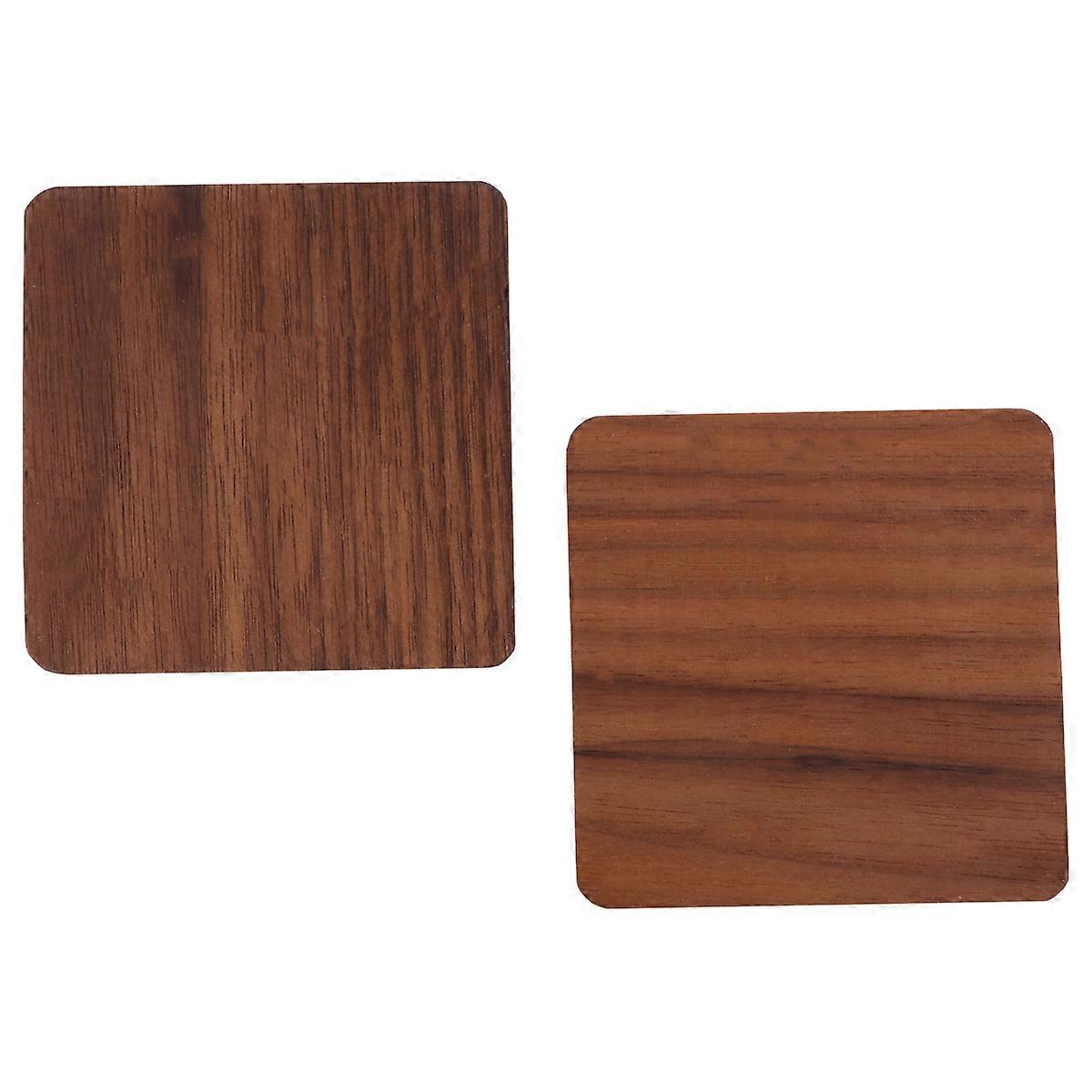 Dining Table Insulation Pad for Home Decor Walnut Wood Square Shape Non-Slip 2Pcs