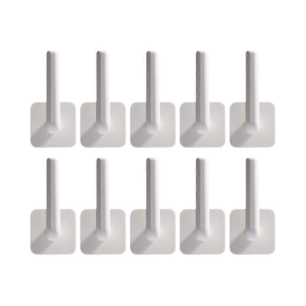Heavy Duty Adhesive Wall Hooks 10pcs Set – Durable ABS Plastic Hangers for Bathrooms Coats Towels Accessories Easy Installation No Damage