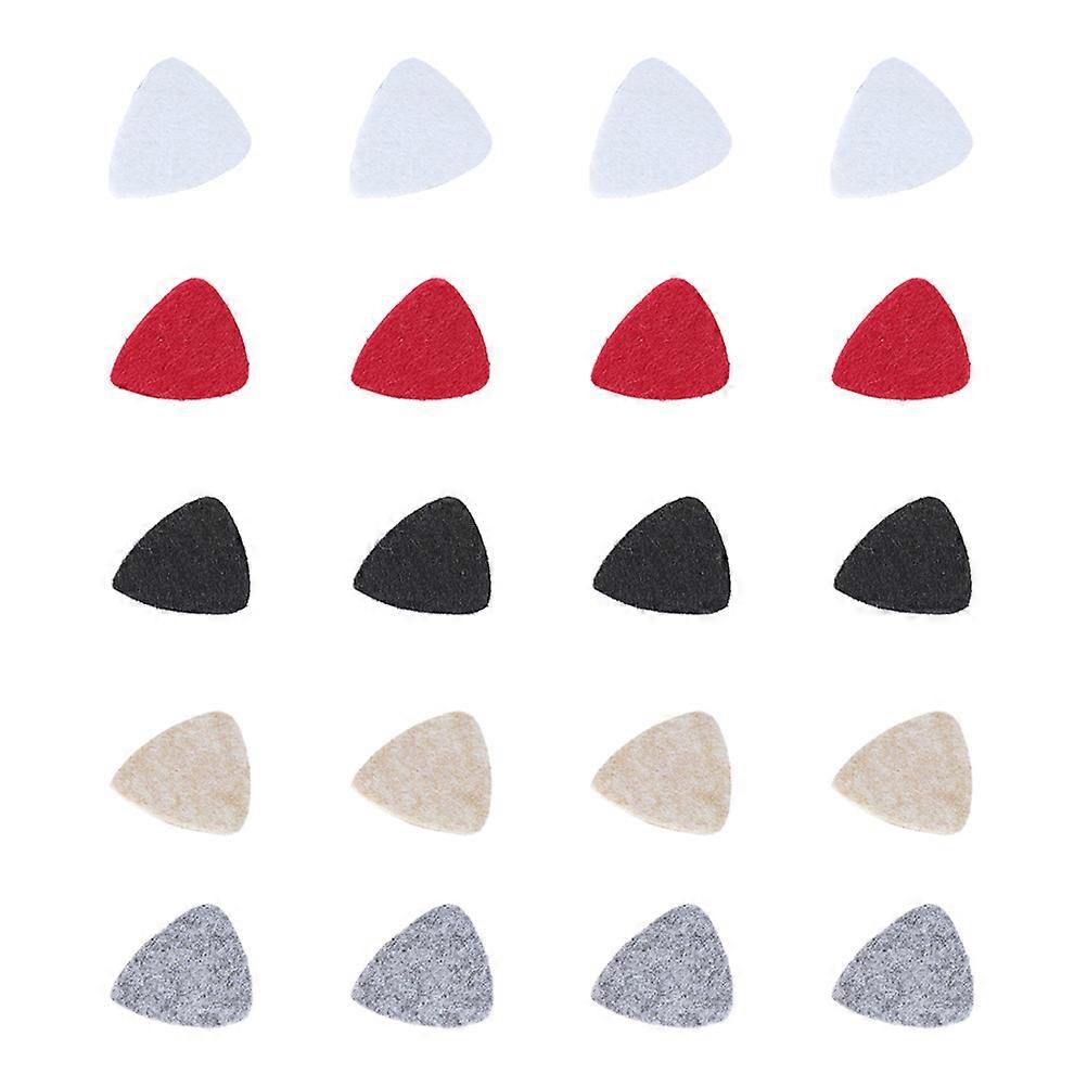 Felt Guitar Picks Heart Shape For Ukulele And Classical Guitar Mixed Colors Improve Sound Quality 20Set