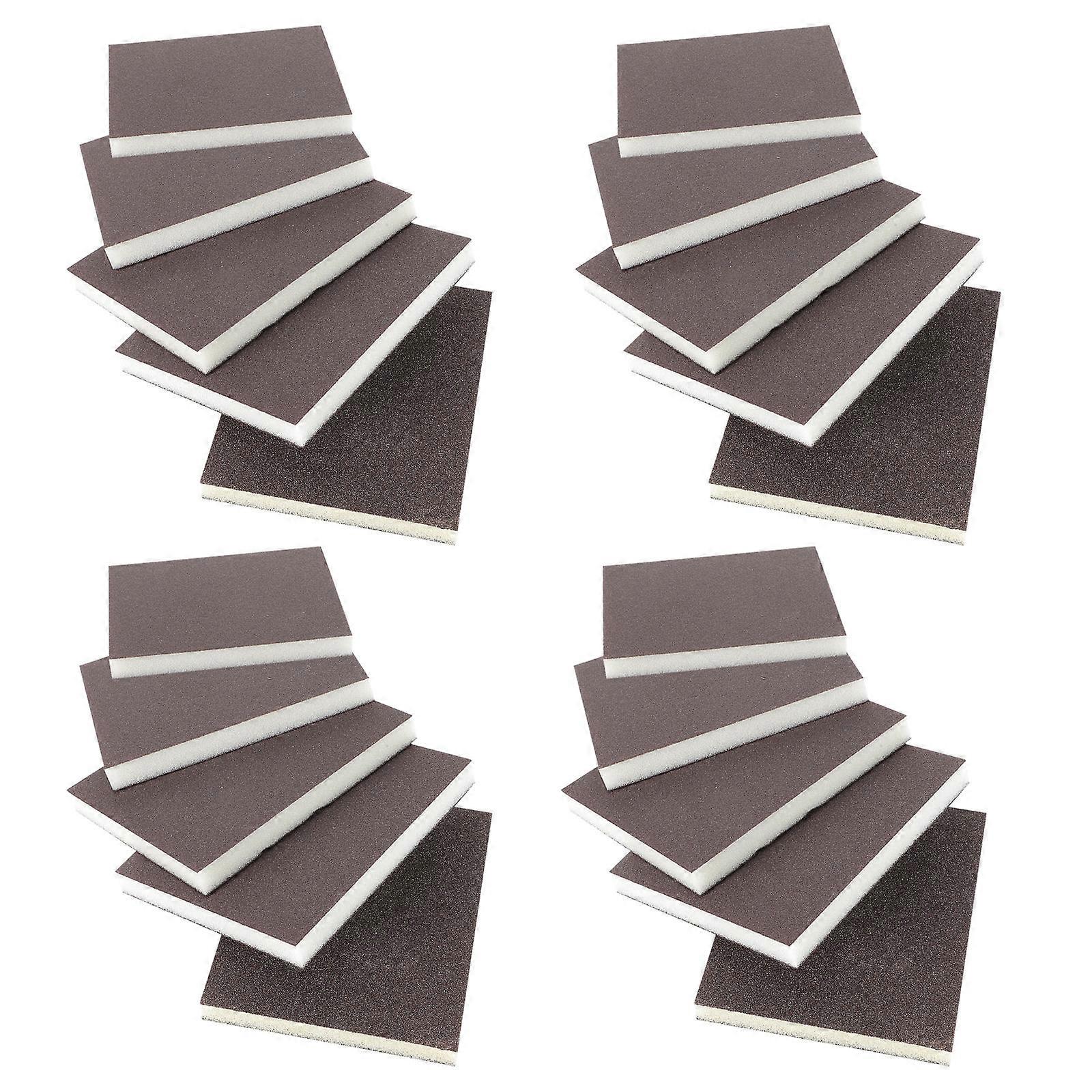 20 Pcs Double Sided Grinding Sponge Sandpapers for Furniture Polishing – Lightweight, Ergonomic Design, Assorted Grits for Versatile Use