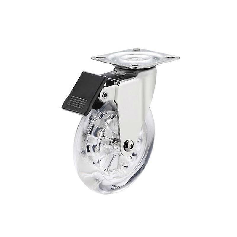4 Inch Transparent Wheel Furniture Display Case with Silent Rubber Universal Pulley Swivel Castors, 4pcs Set