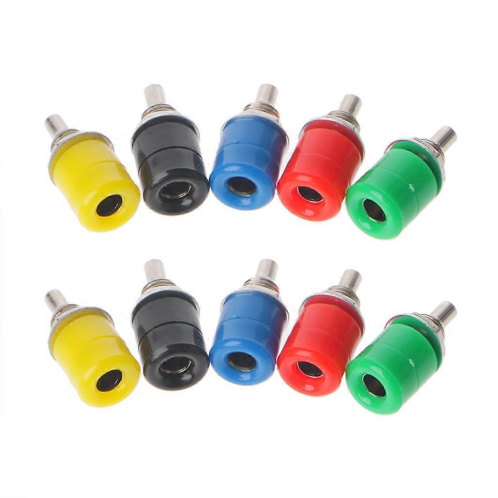 10 Pcs 5 Color 4mm Female Banana Plug Socket Connector Binding Post o Termin