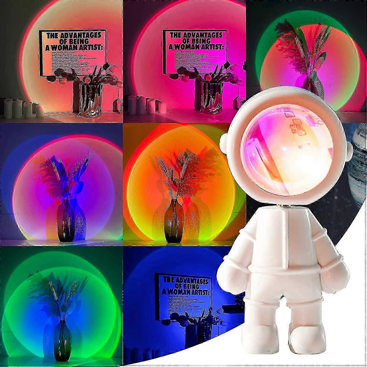 Spaceman Sunset Lamp Projektor Led Nachtlicht Sonnenuntergang Projektor Unterstützung Touch Control / 360 Rotation Wiederaufladbarer Astronaut Projektor zum Schenken