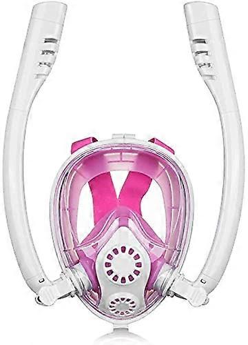 Fullface snorkel mask, diving mask, antifog doubletube snorkel diving mask, breathing goggles with camera mount for snorkeling F L