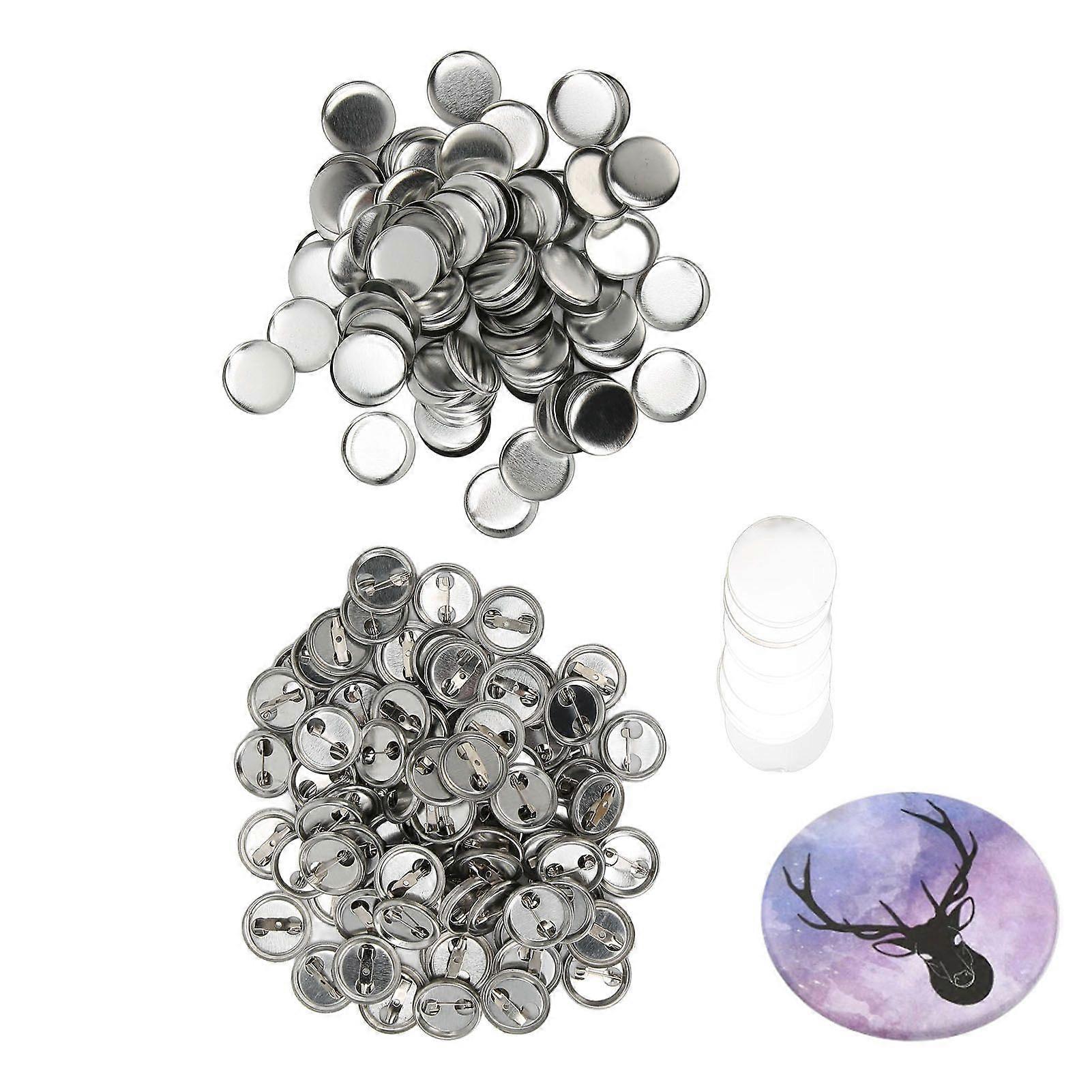 2025 Latest Model 100 Sets Blank Button Badge Parts Set Round Shape Rust