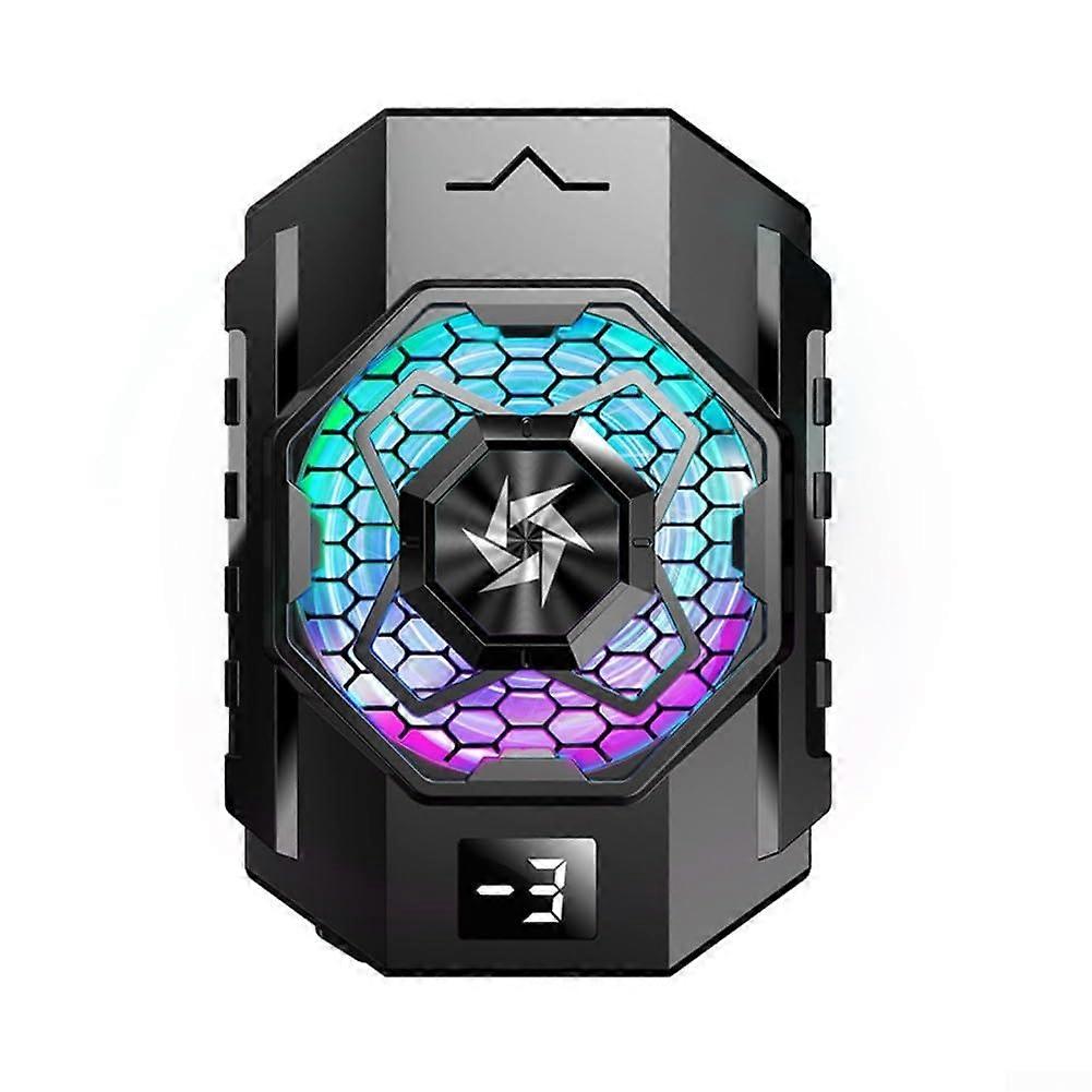 Smartphone Cooler with RGB Lighting and Speed Control for Gaming Excellence (Black) Black