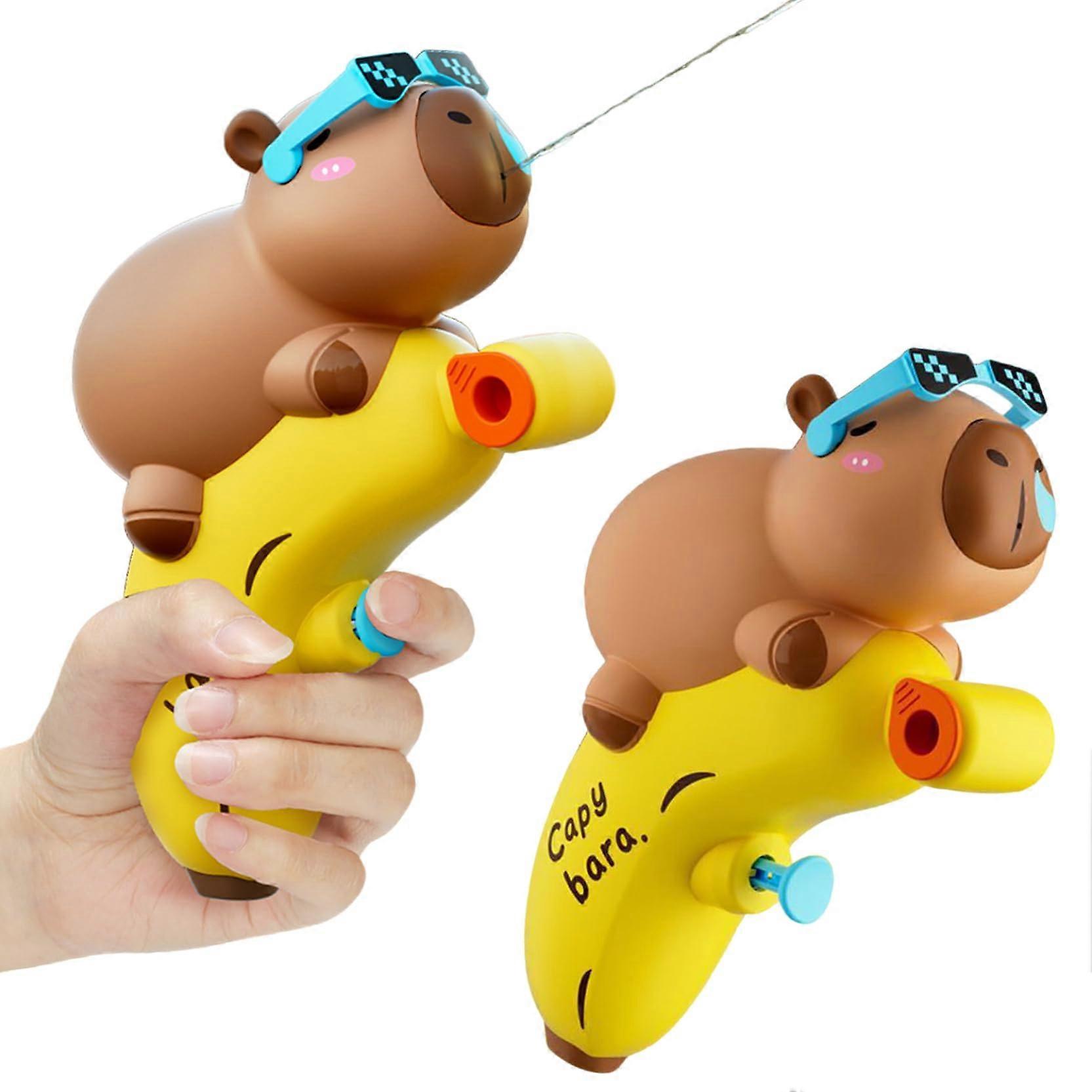 Water Pistols for Children 3+, 2 Pack Capybara Shape Water Guns, Long Range Press Type Outdoor Beach Pool Toys