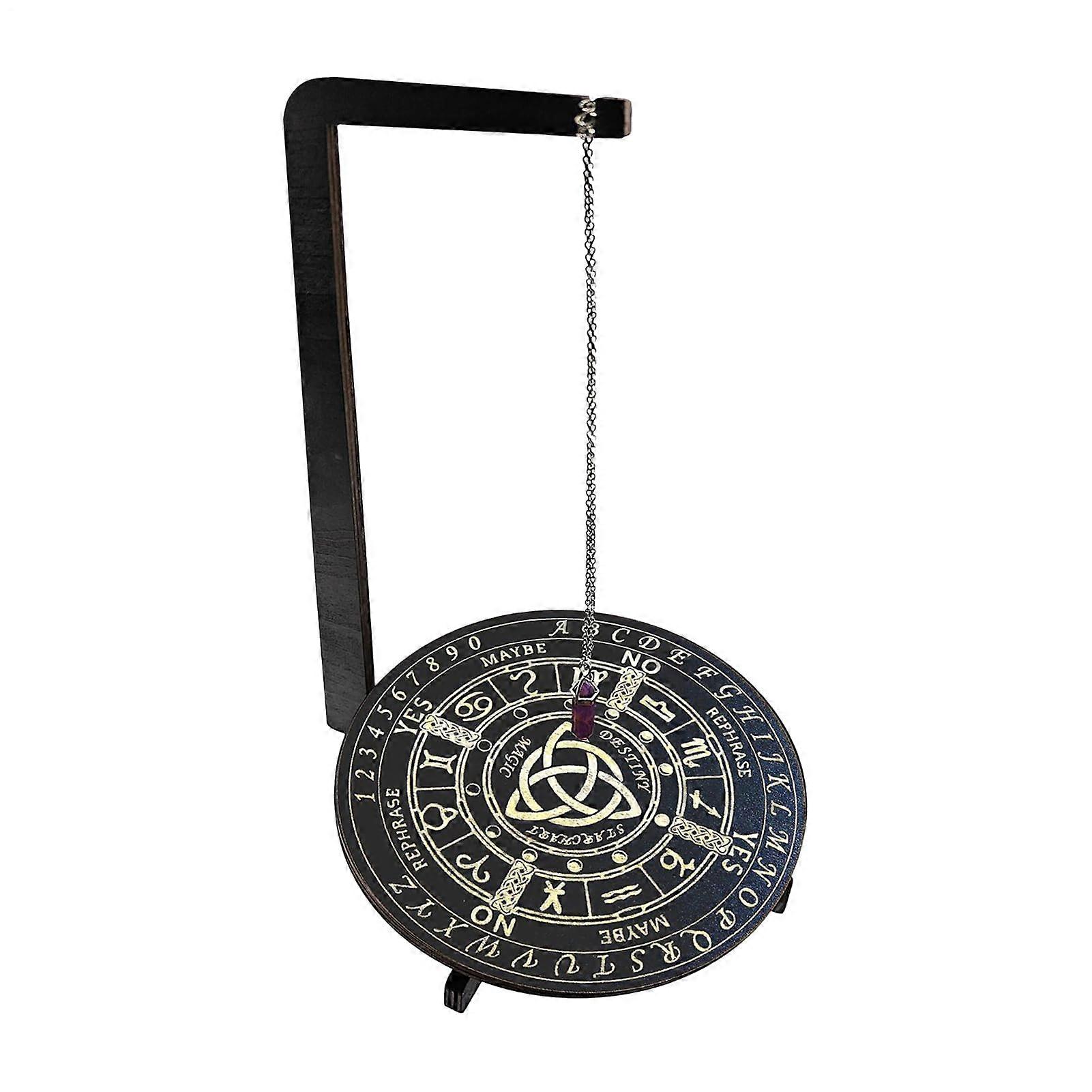 Pendulum Stand - Wooden Altar for Divination, Rituals & Metaphysical Tools | Spiritual Cleansing Pendulum Board for Meditation and Tarot Reading Set